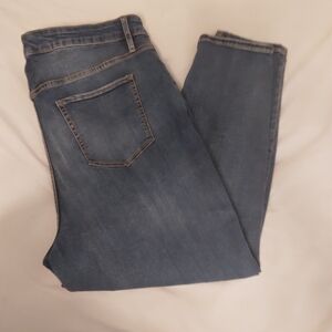 Size 22 Ava & Viv High Rise Skinny Jeans Distressed Button Fly 22W
